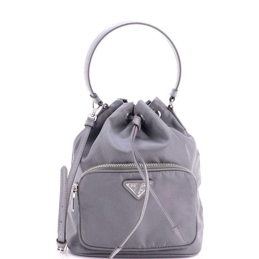 Prada Small Drawstring Bucket Bag Re-Nylon